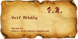 Volf Mihály névjegykártya